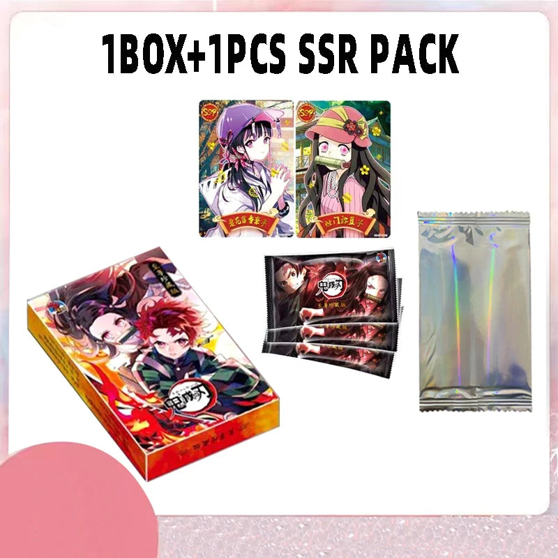 Demon Slayer Full Sets  Rare SSP Colorful Refraction Card Diamond Card Tanjirou Kamado Nezuko Character Collection Card Toys