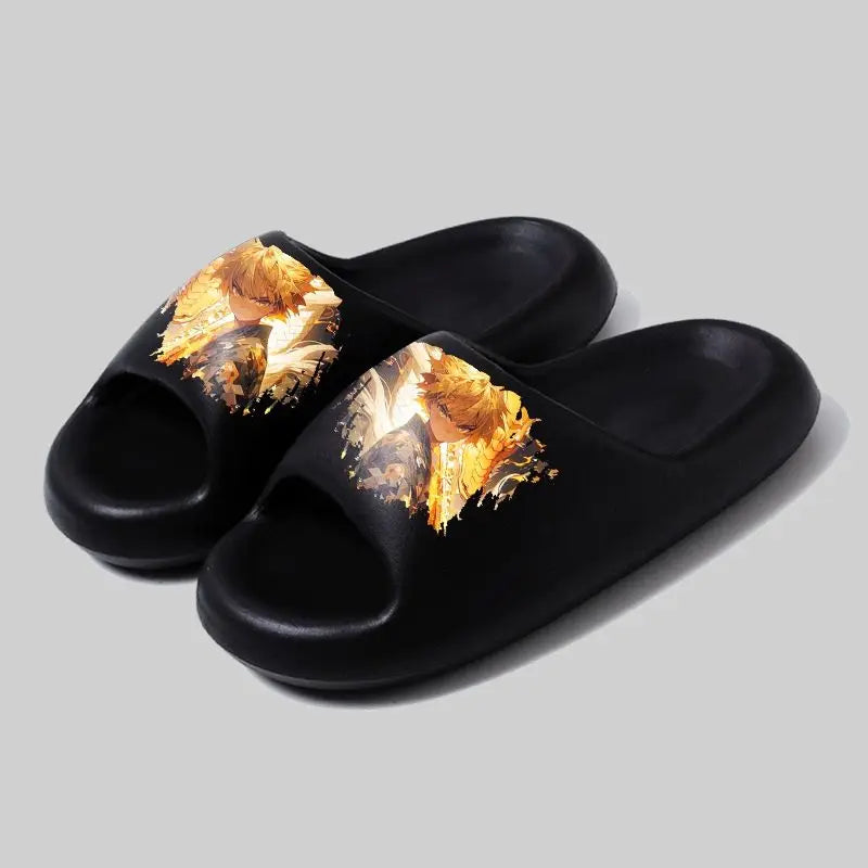 Demon Slayer: Tanjiro, soft sole, comfortable and handsome flip-flops, men's and women's summer anti-slip sandals, holiday gift