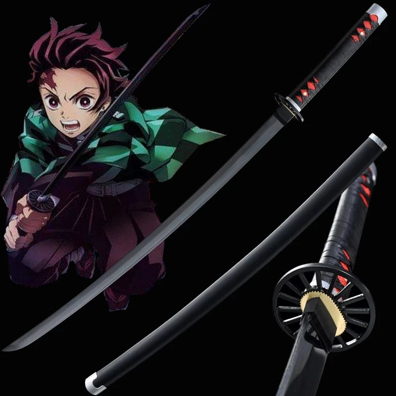 Demon Slayer Sword Real Katana Swords Demon Slayer Cosplay Metal Props Weapon Anime Battle Ready No Cutting Edge Bedroom Decor