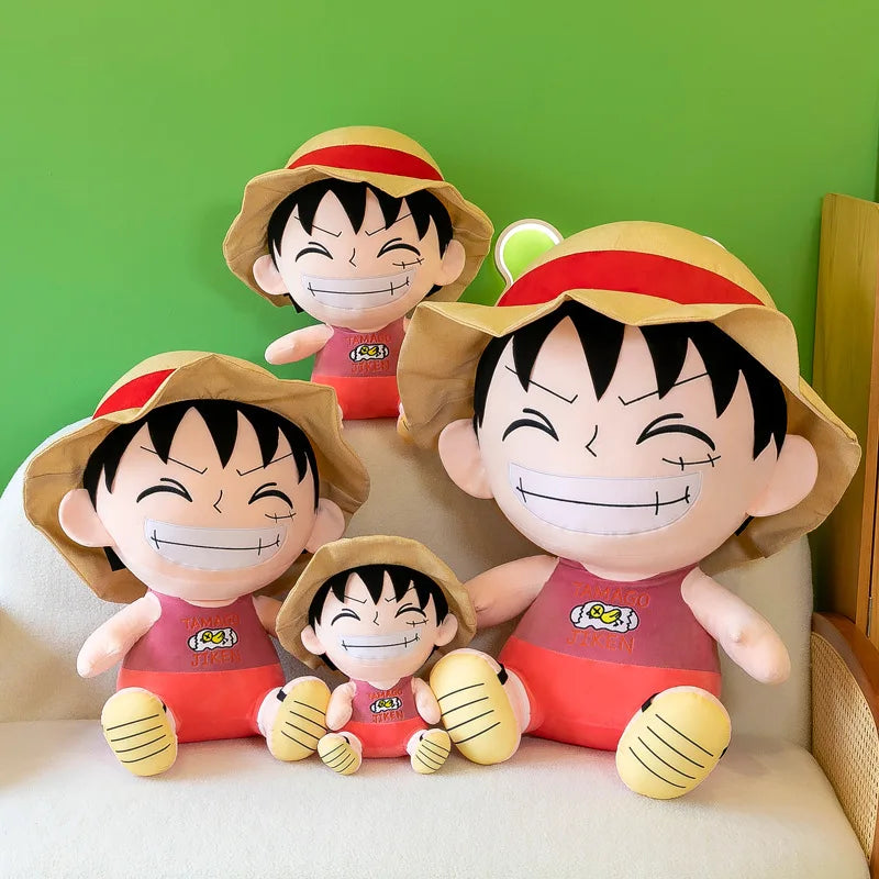 70cm Bandai Plush Toy Anime Integrated Plush Toy Cartoon Cute Straw Hat Luffy Soft Plush Cloth Doll Pillow Boy And Girl Gift