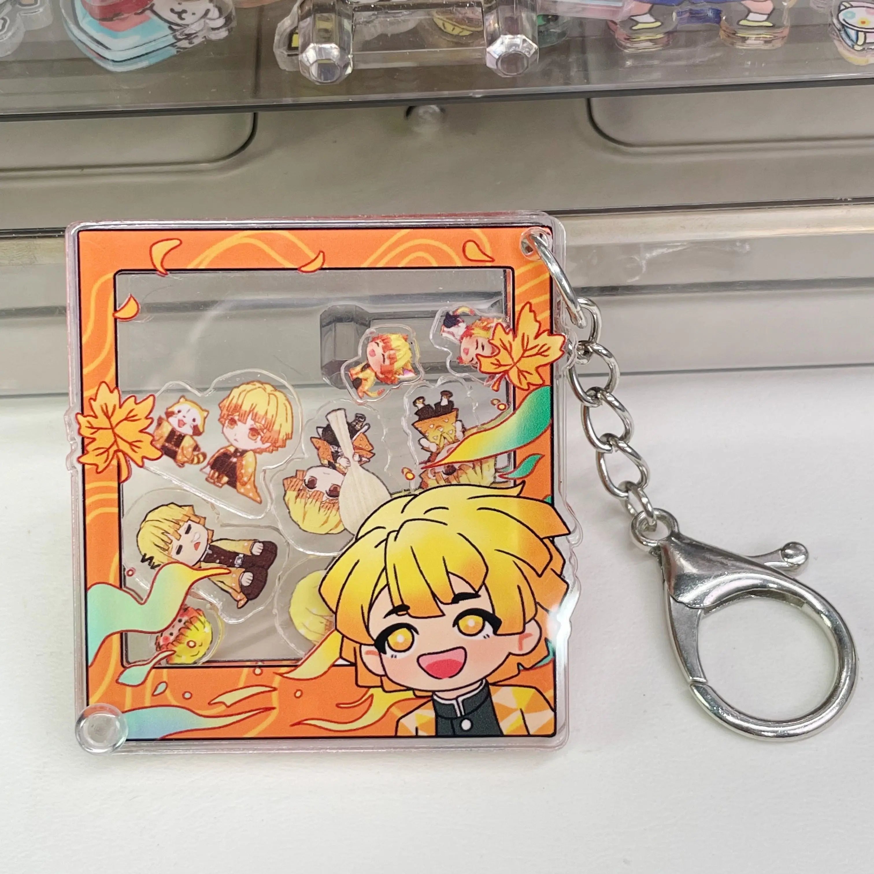 Demon Slayer Nezuko Tanjiro Kamado anime two-dimensional acrylic pendant diy shaker detachable keychain accessories wholesale