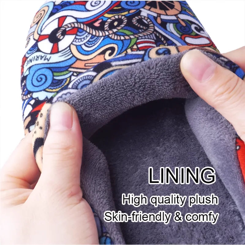 Demon Slayer Anime Winter Plush Cosplay Slippers Couple's Indoor Non-slip House Slides Men And Women Toe Wrap Home Cotton Shoes