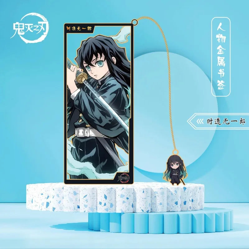 Demon Slayer Tanjiro Kamado Giyu Tomioka Exquisite Creative Cartoon Metal Hollow Bookmark Personality Simple High-Value Bookmark