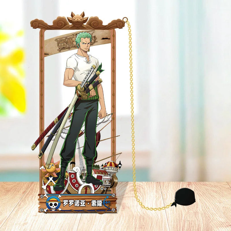 Anime One Piece Action Figures Metal Bookmarks Cartoon Luffy Zoro Ace Book Marks Collection Card Toys for Children Adult Gifts