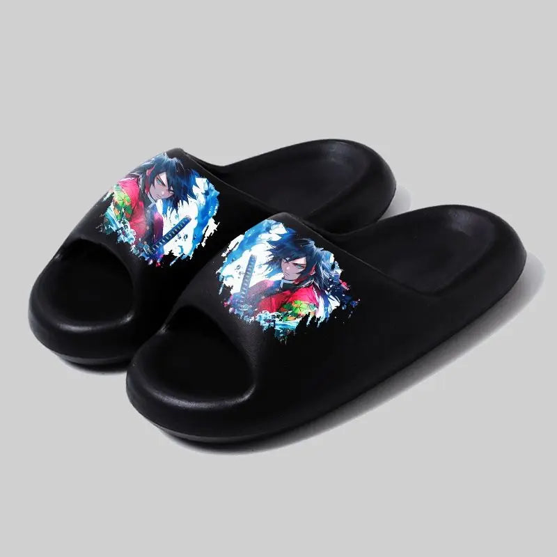 Demon Slayer: Tanjiro, soft sole, comfortable and handsome flip-flops, men's and women's summer anti-slip sandals, holiday gift