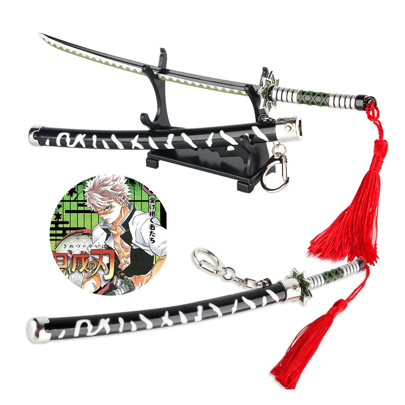 Demon Slayer Ghost Out Of The Blade Keychain Stove Door Charcoal Jielang Knife Knife Key Chain Sword Weapon Model
