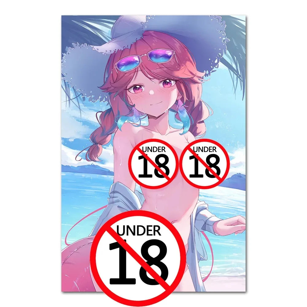 Manga Sexy Kawaii Girl Anime Posters Adult Cartoon Art Picture Canvas Printings Painting Wall Decor for Bedroom Living Room