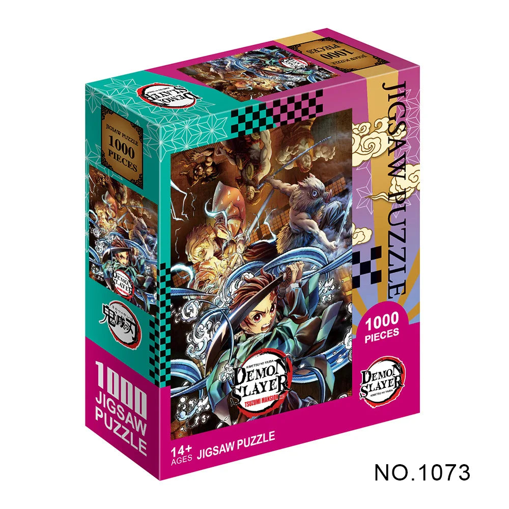 Demon Slayer Jigsaw Puzzle Anime Educational Toy 1000pcs Puzzles Exquisite for Kids Boy Adult Gift Leisure Game Home Decoration