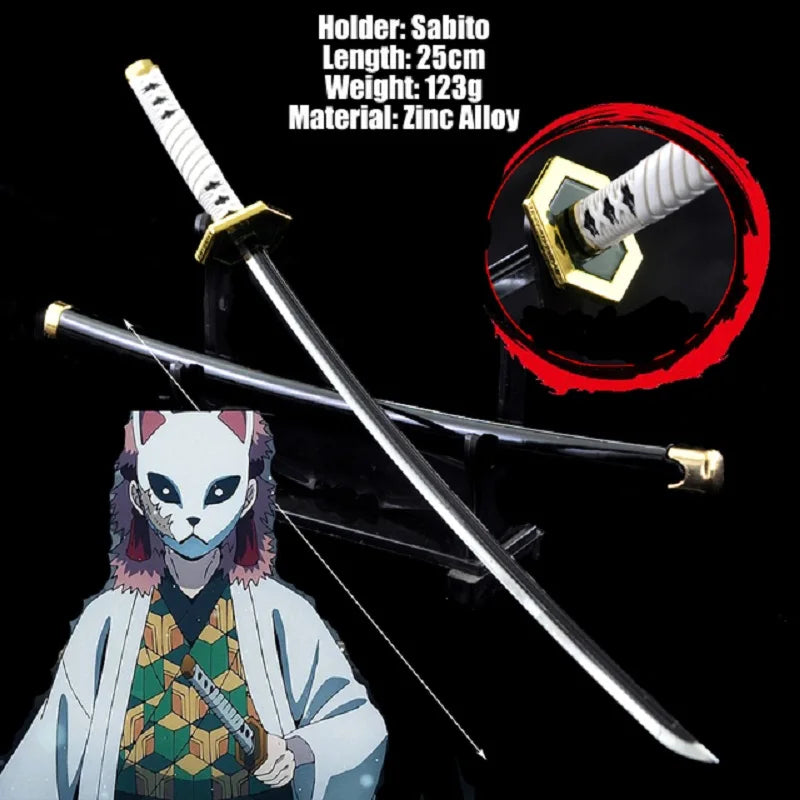 Demon Slayer Real Katana Swords 25cm Anime Demon Slayer Cosplay Metal Props Weapon Cosplay Props Battle Read Edge Bedroom Decor