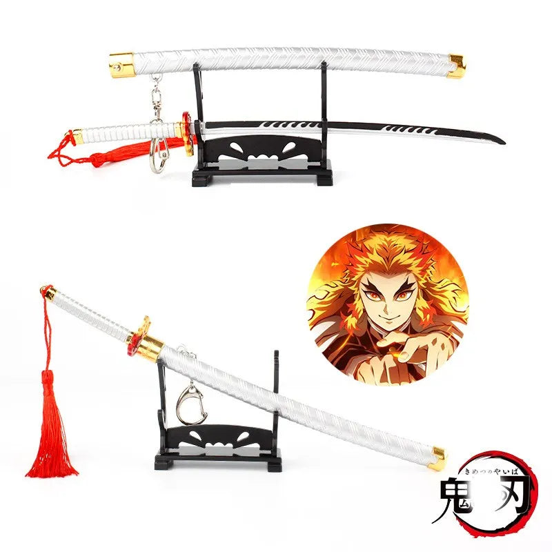 Demon Slayer Ghost Out Of The Blade Keychain Stove Door Charcoal Jielang Knife Knife Key Chain Sword Weapon Model