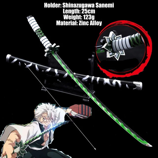 Demon Slayer Real Katana Swords 25cm Anime Demon Slayer Cosplay Metal Props Weapon Cosplay Props Battle Read Edge Bedroom Decor