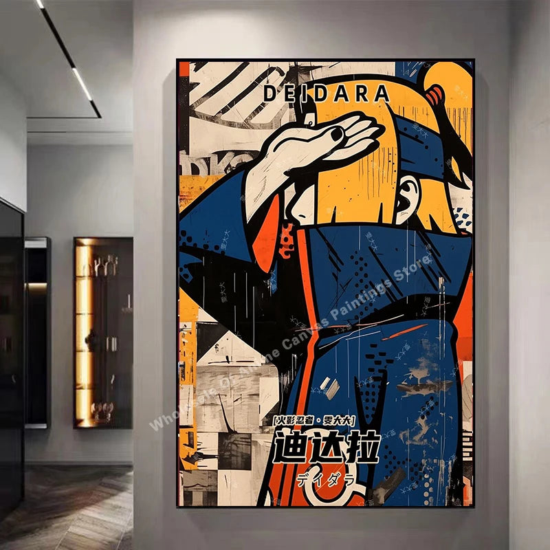 Naruto Poster By Kakashisuke Itachi Uchiha Akatsuki Graffiti Anime Character Oil Painting Modern Home Decoration Mural