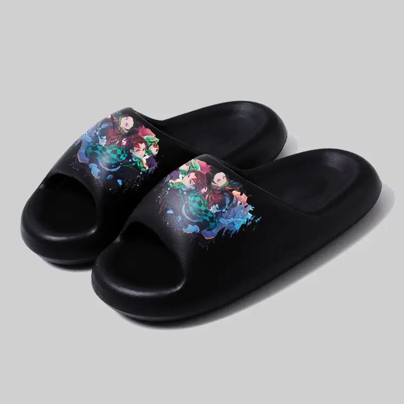 Demon Slayer: Tanjiro, soft sole, comfortable and handsome flip-flops, men's and women's summer anti-slip sandals, holiday gift