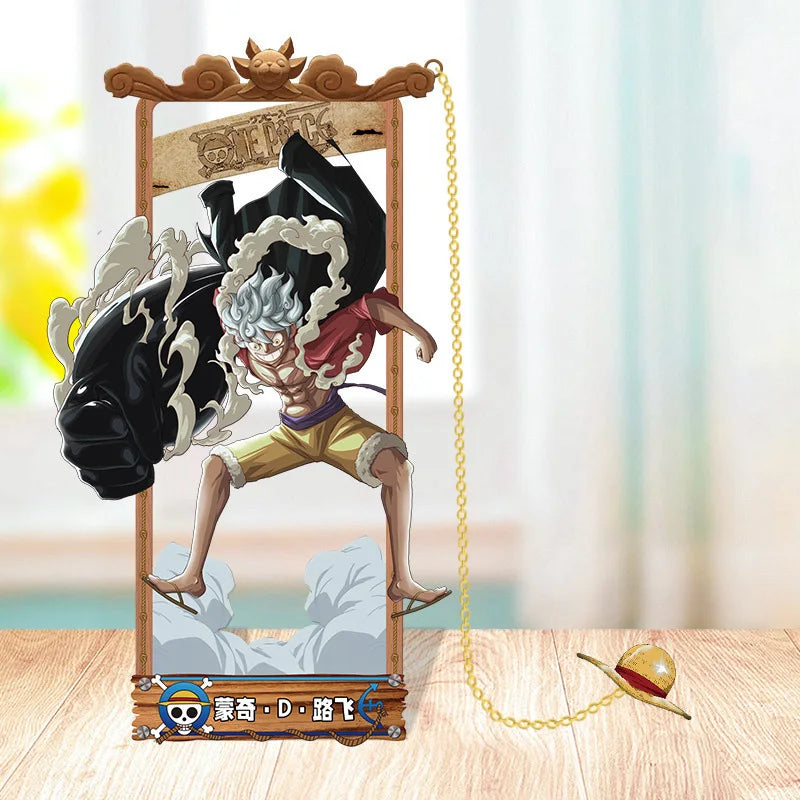 Anime One Piece Action Figures Metal Bookmarks Cartoon Luffy Zoro Ace Book Marks Collection Card Toys for Children Adult Gifts