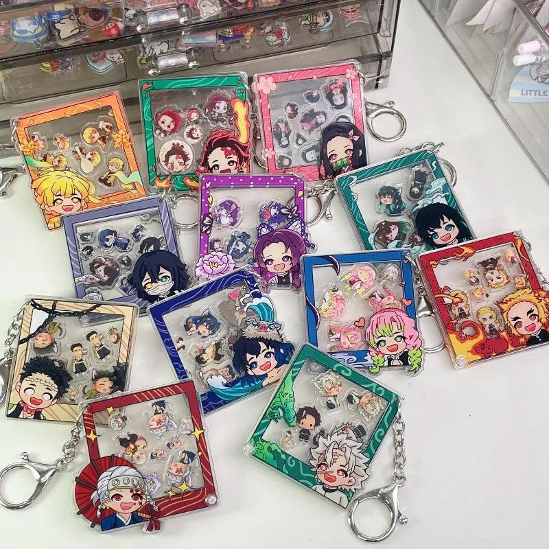 Demon Slayer Nezuko Tanjiro Kamado anime two-dimensional acrylic pendant diy shaker detachable keychain accessories wholesale