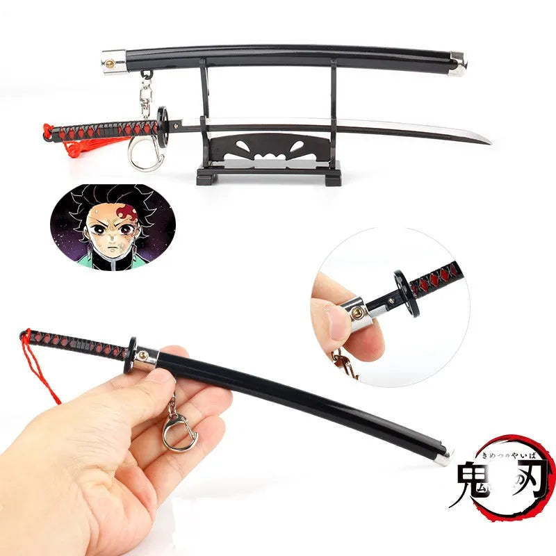 Demon Slayer Ghost Out Of The Blade Keychain Stove Door Charcoal Jielang Knife Knife Key Chain Sword Weapon Model