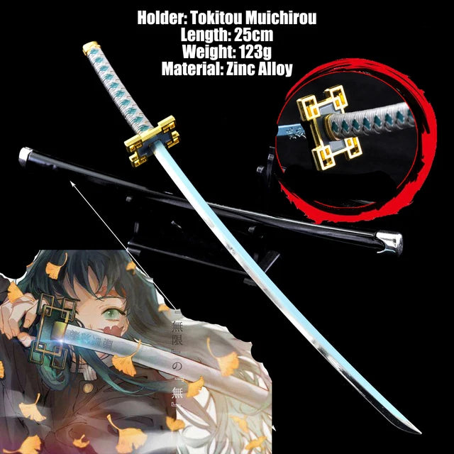 Demon Slayer Real Katana Swords 25cm Anime Demon Slayer Cosplay Metal Props Weapon Cosplay Props Battle Read Edge Bedroom Decor