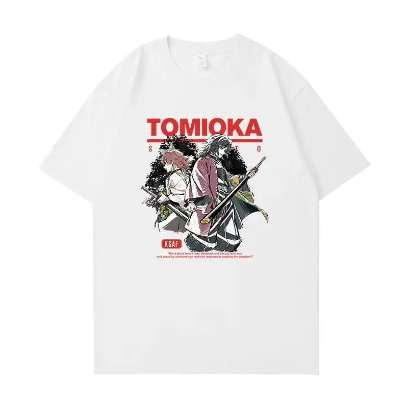 100% Cotton Demon Slayer Manga Short-sleeved T-shirt Collaboration with Yoshiyuki Tomioka and Yasuto for Men and Women