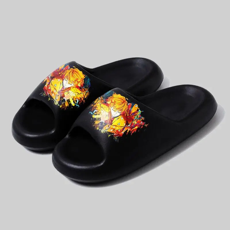 Demon Slayer: Tanjiro, soft sole, comfortable and handsome flip-flops, men's and women's summer anti-slip sandals, holiday gift