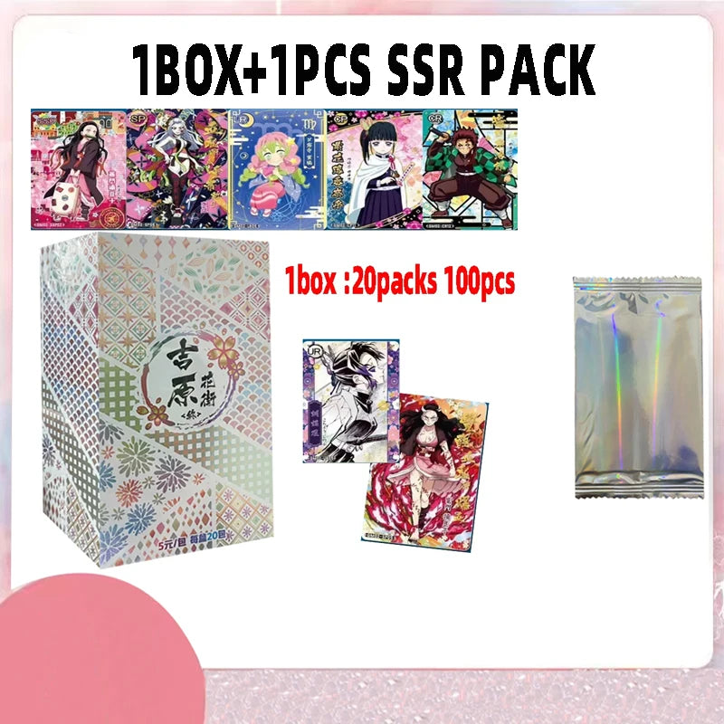 Demon Slayer Full Sets  Rare SSP Colorful Refraction Card Diamond Card Tanjirou Kamado Nezuko Character Collection Card Toys