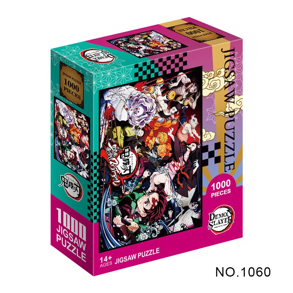 Demon Slayer Jigsaw Puzzle Anime Educational Toy 1000pcs Puzzles Exquisite for Kids Boy Adult Gift Leisure Game Home Decoration