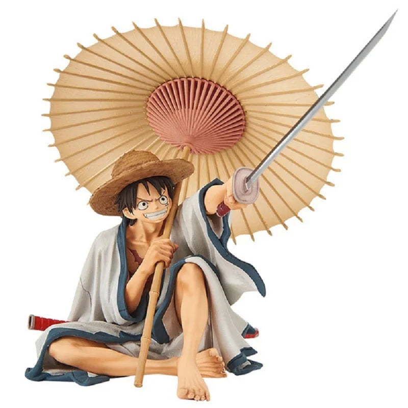 One Piece GK Kimono Monkey D Luffy 14cm Anime Action Figure Model Straw Hat Luffy Figma Doll Collecting Toys Desktop Decoration