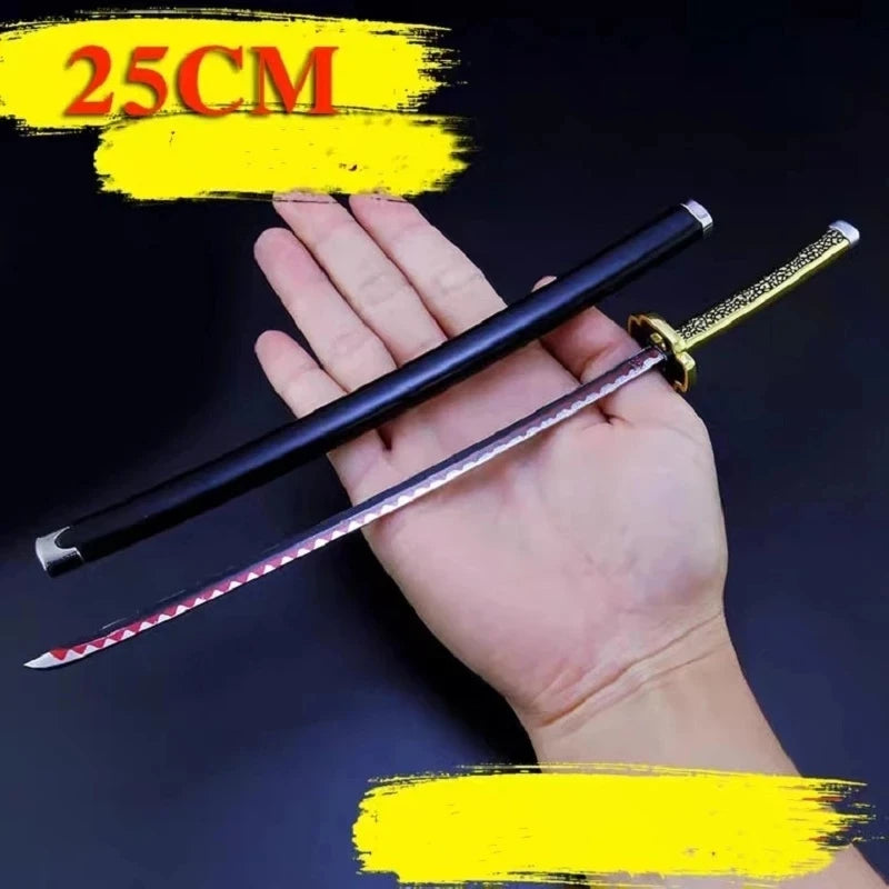 Demon Slayer Real Katana Swords 25cm Anime Demon Slayer Cosplay Metal Props Weapon Cosplay Props Battle Read Edge Bedroom Decor