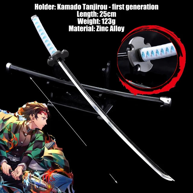 Demon Slayer Real Katana Swords 25cm Anime Demon Slayer Cosplay Metal Props Weapon Cosplay Props Battle Read Edge Bedroom Decor