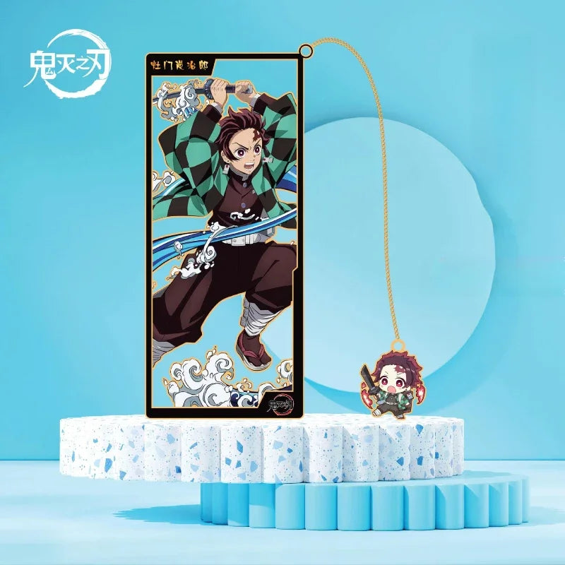New Demon Slayer Metal Bookmark Anime Cosplay Gift Tanjiro Nezuko Zenitsu Study Stationery