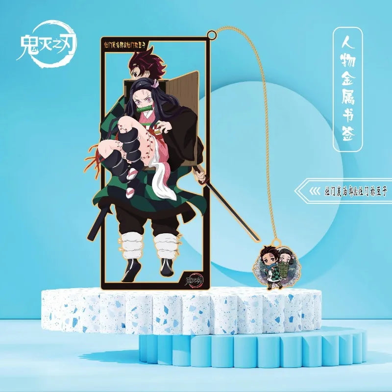 Demon Slayer Tanjiro Kamado Giyu Tomioka Exquisite Creative Cartoon Metal Hollow Bookmark Personality Simple High-Value Bookmark