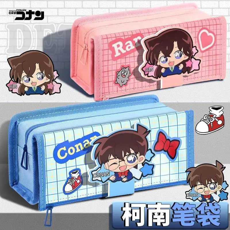 Detective Conan Ran Mouri Graythorn Anime Cartoon Character Pattern Large Capacity Stationery Box Student Pencil Case Prizes