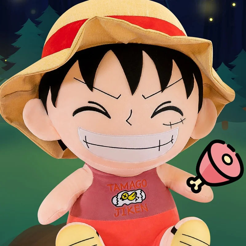 70cm Bandai Plush Toy Anime Integrated Plush Toy Cartoon Cute Straw Hat Luffy Soft Plush Cloth Doll Pillow Boy And Girl Gift