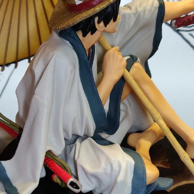 One Piece GK Kimono Monkey D Luffy 14cm Anime Action Figure Model Straw Hat Luffy Figma Doll Collecting Toys Desktop Decoration