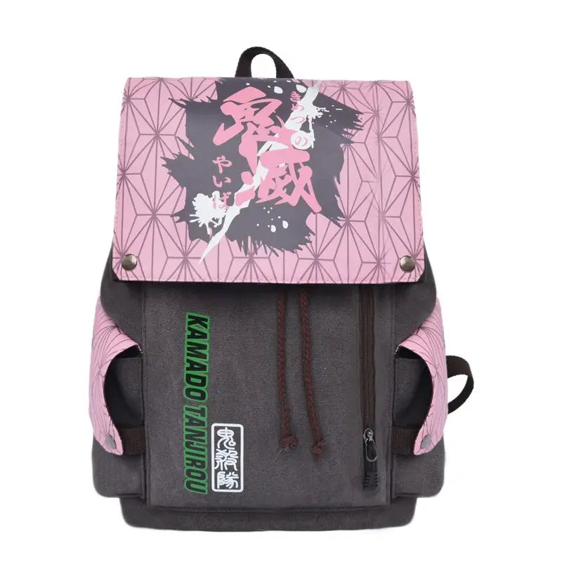 One Piece anime peripheral student schoolbag thickened washed canvas men and women backpack Naruto cartoon drawstring bag
