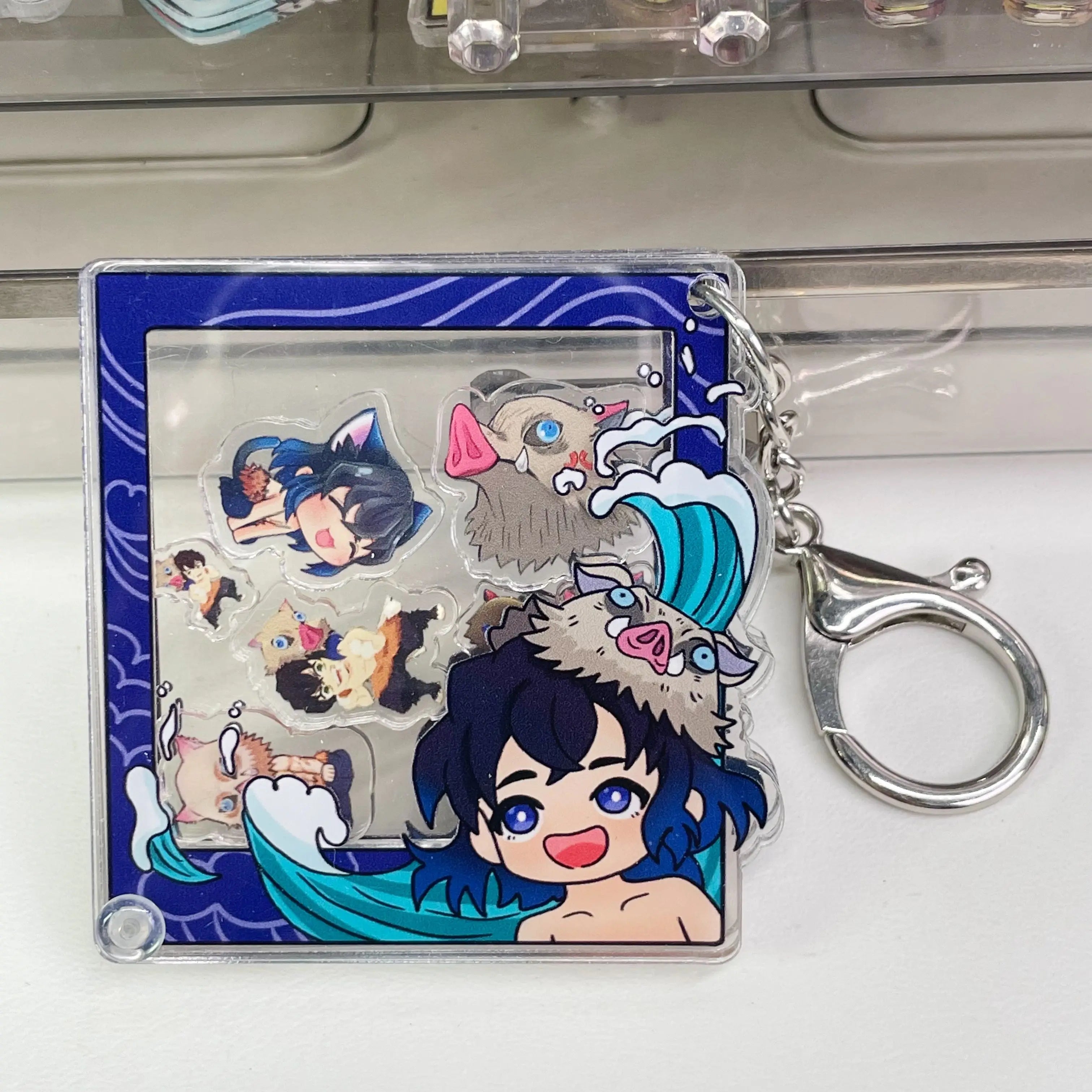 Demon Slayer Nezuko Tanjiro Kamado anime two-dimensional acrylic pendant diy shaker detachable keychain accessories wholesale