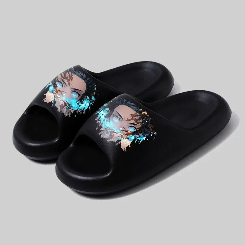 Demon Slayer: Tanjiro, soft sole, comfortable and handsome flip-flops, men's and women's summer anti-slip sandals, holiday gift