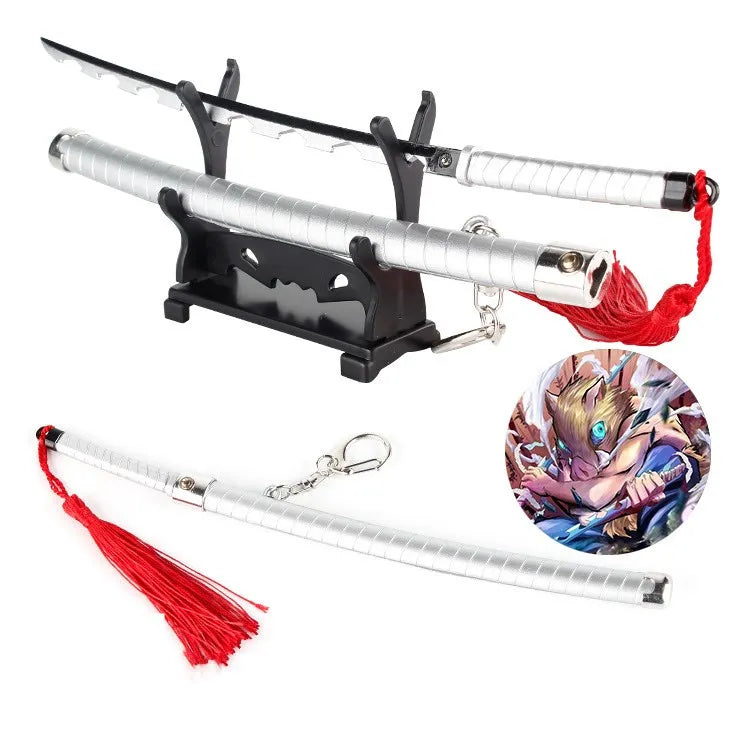 Demon Slayer Ghost Out Of The Blade Keychain Stove Door Charcoal Jielang Knife Knife Key Chain Sword Weapon Model