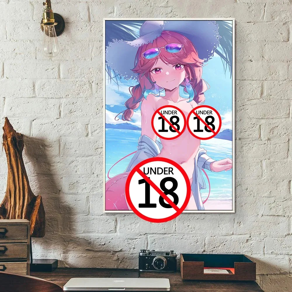 Manga Sexy Kawaii Girl Anime Posters Adult Cartoon Art Picture Canvas Printings Painting Wall Decor for Bedroom Living Room