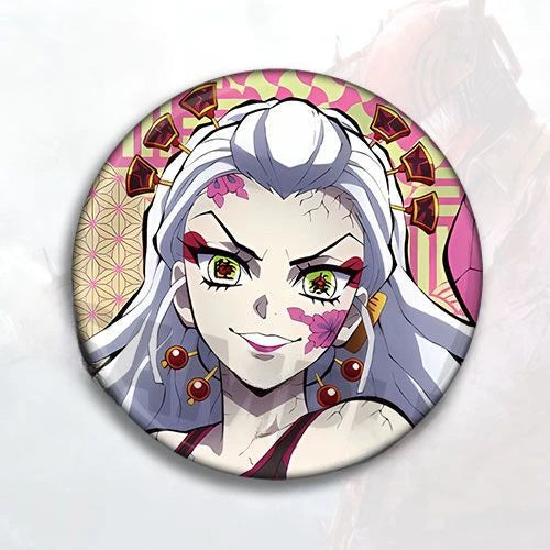 Demon Slayer Douma Akaza Kokushibo 2D anime peripheral creative cartoon printed brooch badge men and women schoolbag accessories