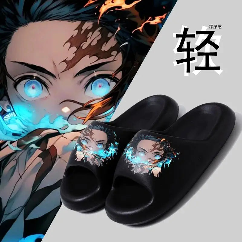 Demon Slayer: Tanjiro, soft sole, comfortable and handsome flip-flops, men's and women's summer anti-slip sandals, holiday gift