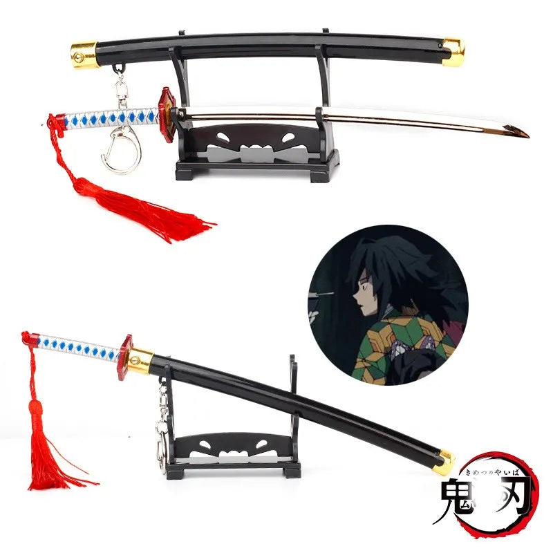 Demon Slayer Ghost Out Of The Blade Keychain Stove Door Charcoal Jielang Knife Knife Key Chain Sword Weapon Model