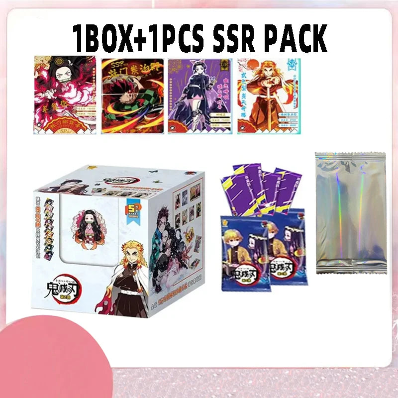 Demon Slayer Full Sets  Rare SSP Colorful Refraction Card Diamond Card Tanjirou Kamado Nezuko Character Collection Card Toys