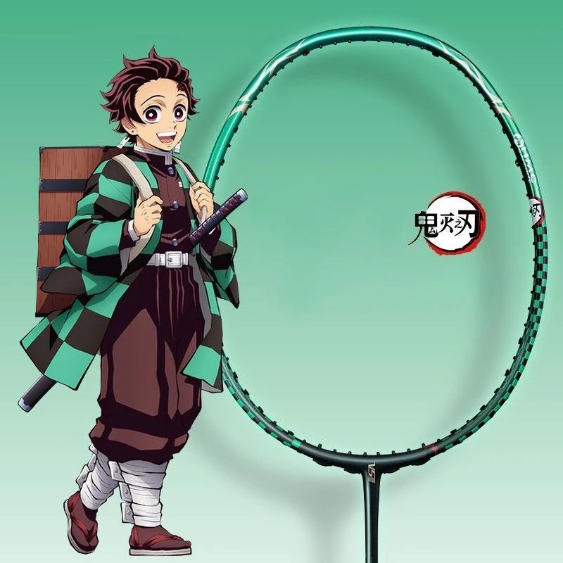 Demon Slayer for boys and girls new cartoon anime design ultra light professional competition training badminton racket gifts