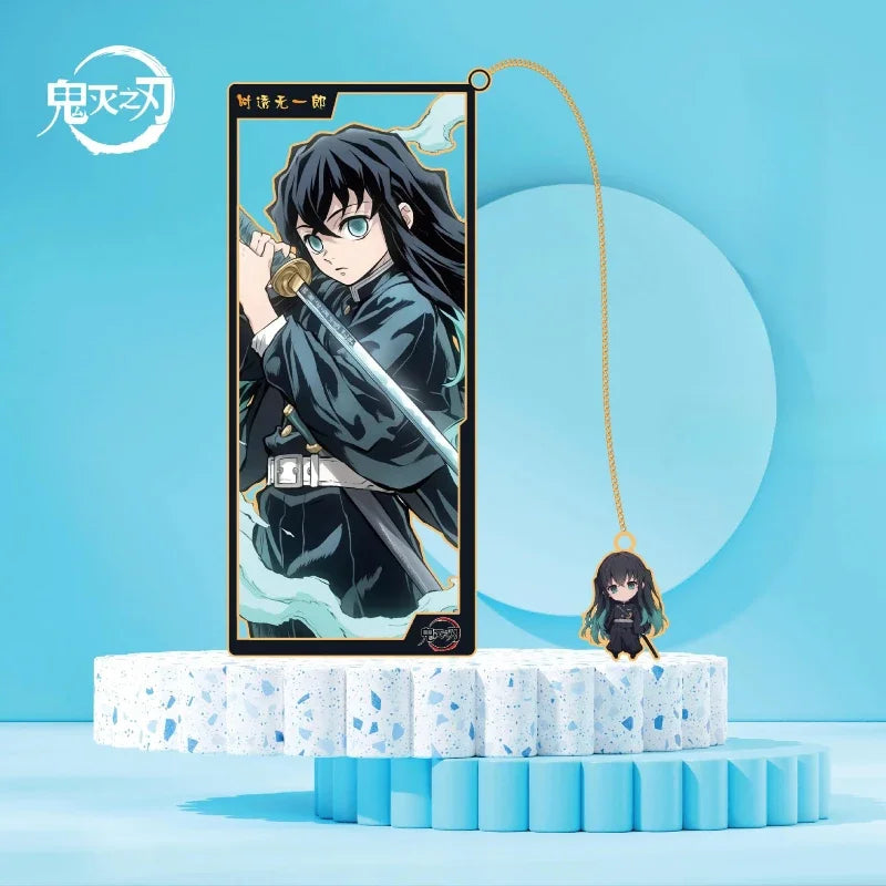 New Demon Slayer Metal Bookmark Anime Cosplay Gift Tanjiro Nezuko Zenitsu Study Stationery