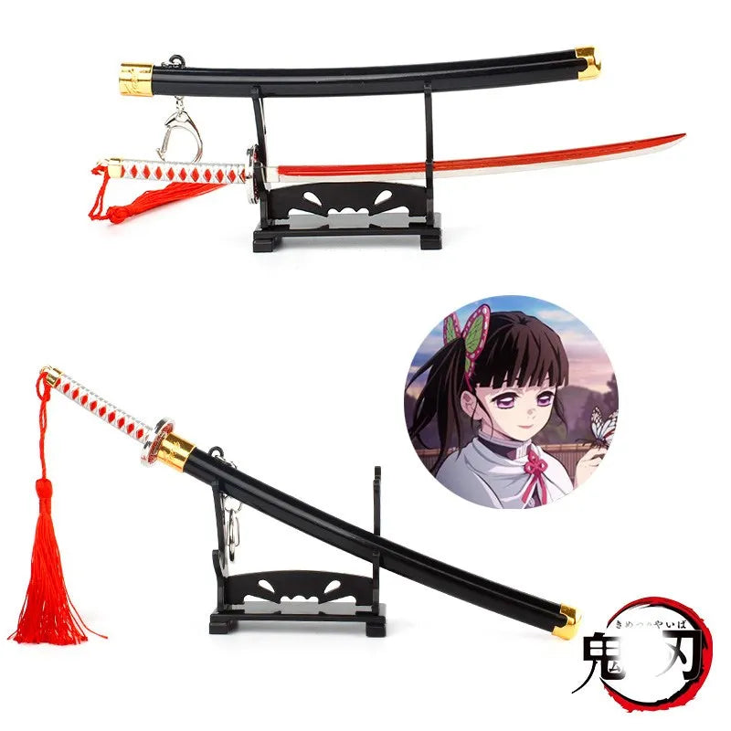 Demon Slayer Ghost Out Of The Blade Keychain Stove Door Charcoal Jielang Knife Knife Key Chain Sword Weapon Model