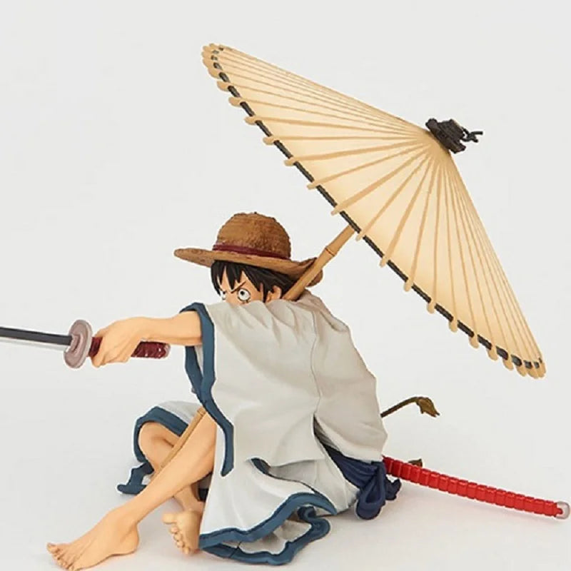 One Piece GK Kimono Monkey D Luffy 14cm Anime Action Figure Model Straw Hat Luffy Figma Doll Collecting Toys Desktop Decoration