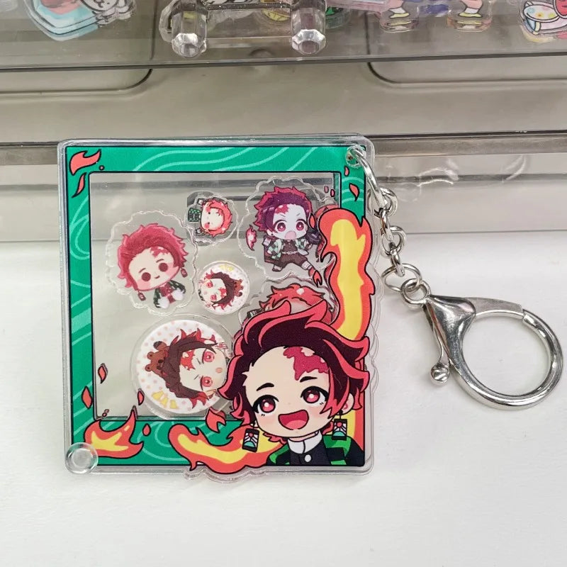 Demon Slayer Nezuko Tanjiro Kamado anime two-dimensional acrylic pendant diy shaker detachable keychain accessories wholesale