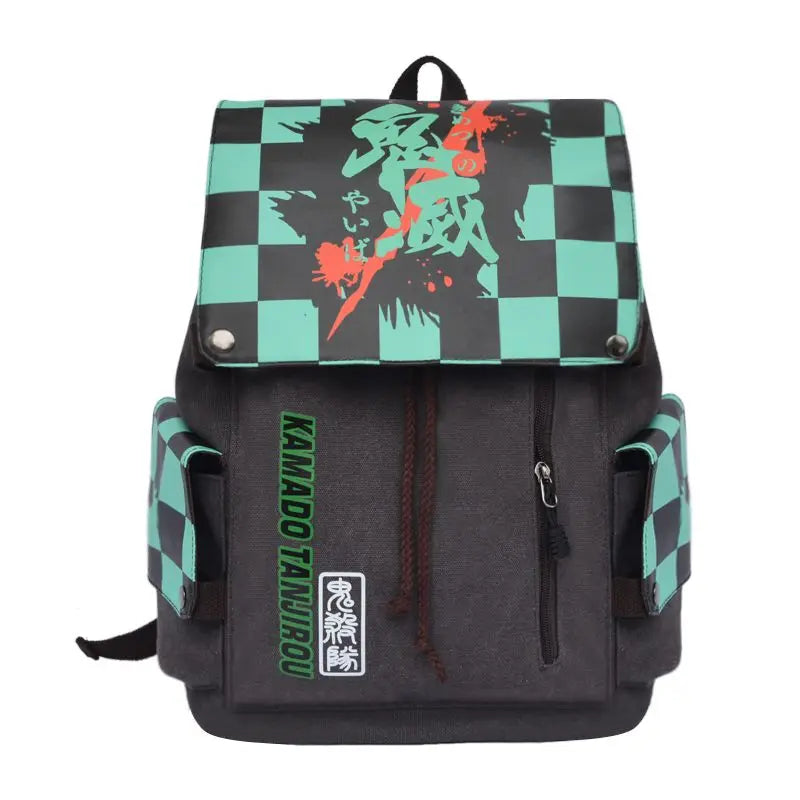 One Piece anime peripheral student schoolbag thickened washed canvas men and women backpack Naruto cartoon drawstring bag
