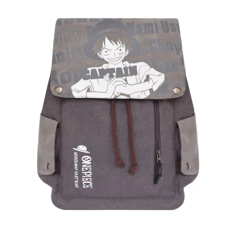 One Piece anime peripheral student schoolbag thickened washed canvas men and women backpack Naruto cartoon drawstring bag