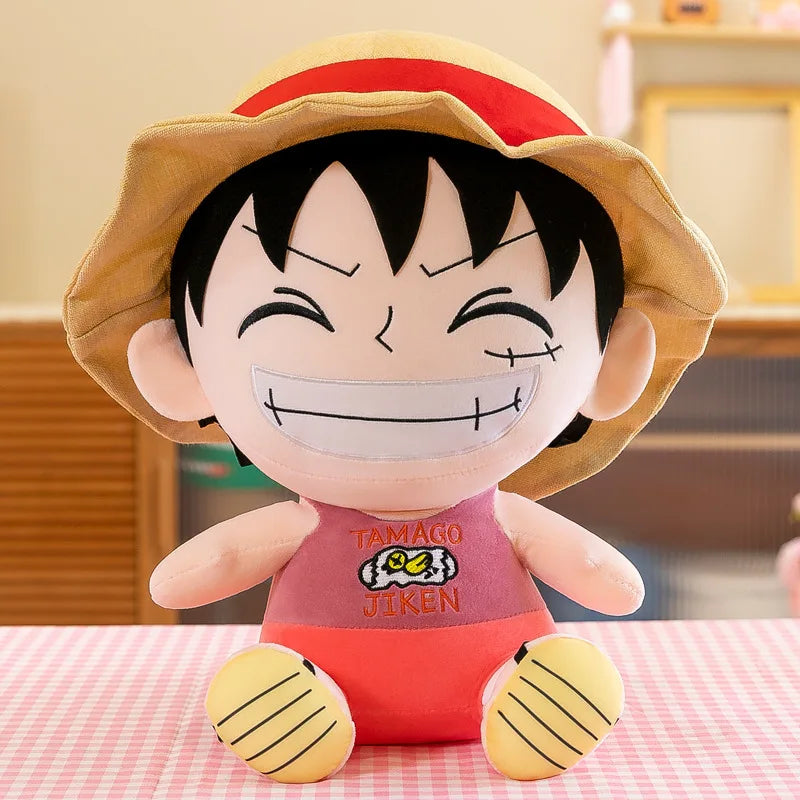 70cm Bandai Plush Toy Anime Integrated Plush Toy Cartoon Cute Straw Hat Luffy Soft Plush Cloth Doll Pillow Boy And Girl Gift